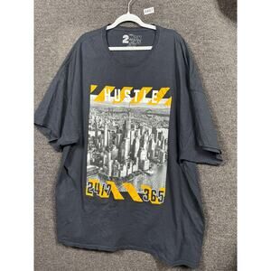 Hustle 24/7 365 Shirt Mens 5XL Black NYC Skyline Graphic Tee 2 Monkeys Urban